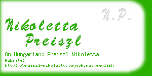 nikoletta preiszl business card